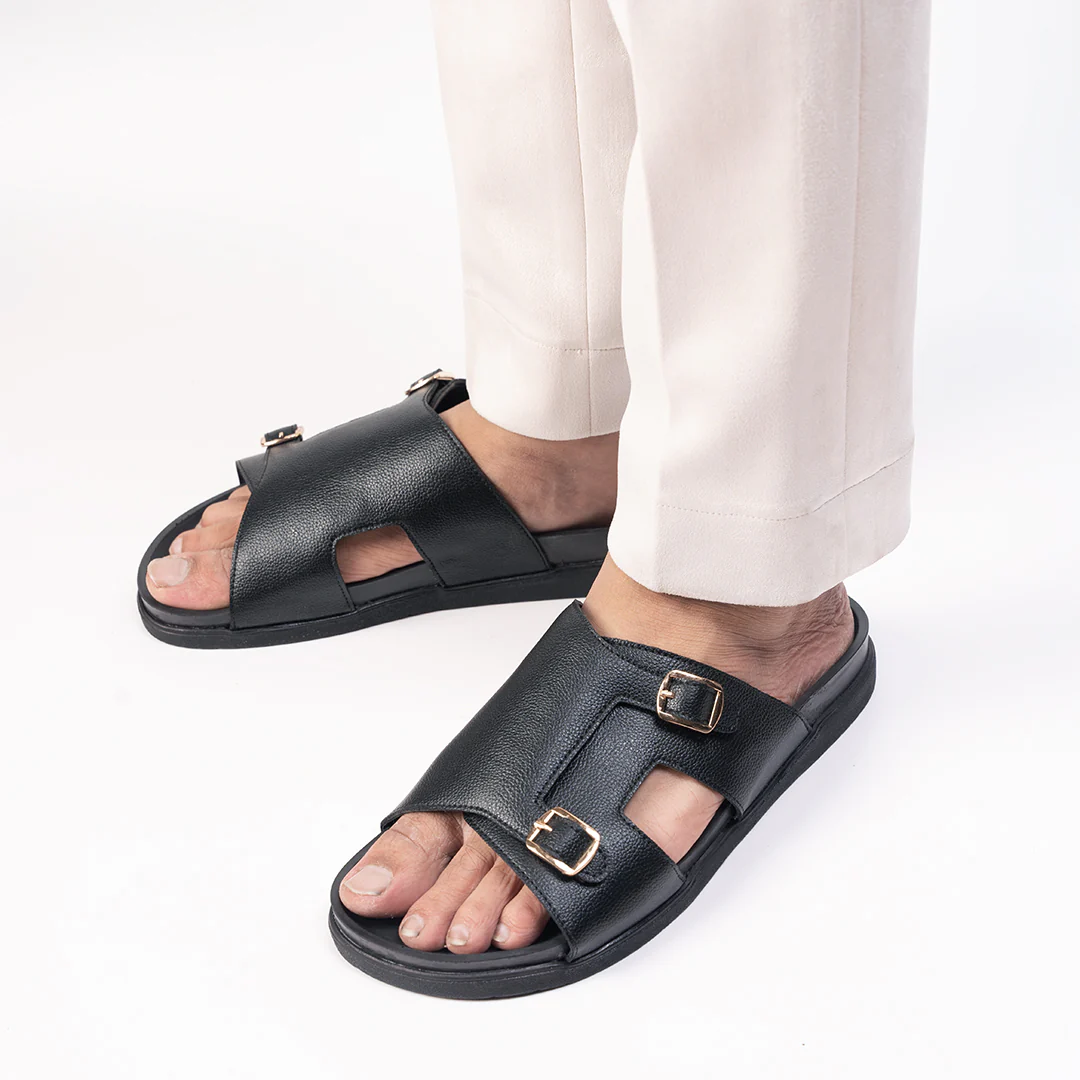 Monkstory Double Monk Footbed Sandals - Black
