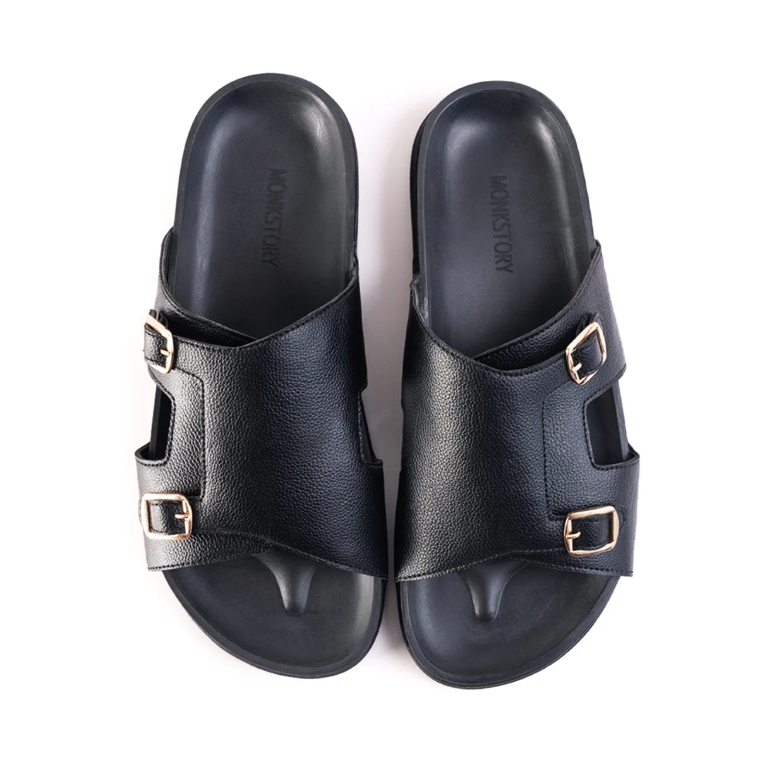 Monkstory Double Monk Footbed Sandals - Black - Image 2