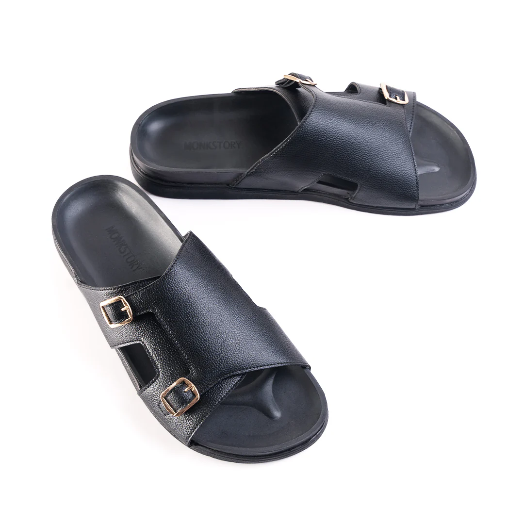 Monkstory Double Monk Footbed Sandals - Black - Image 5