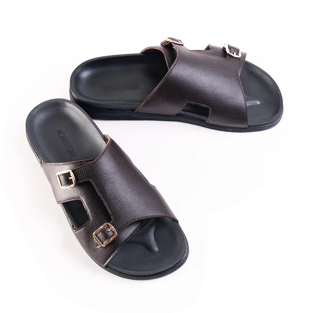 Monkstory Double Monk Footbed Sandals - Brown - Image 4
