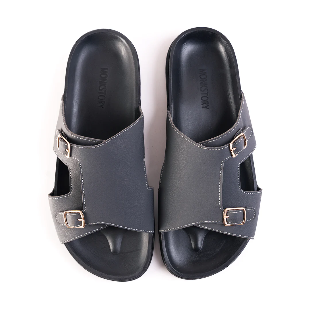Monkstory Double Monk Footbed Sandals - Grey - Image 2