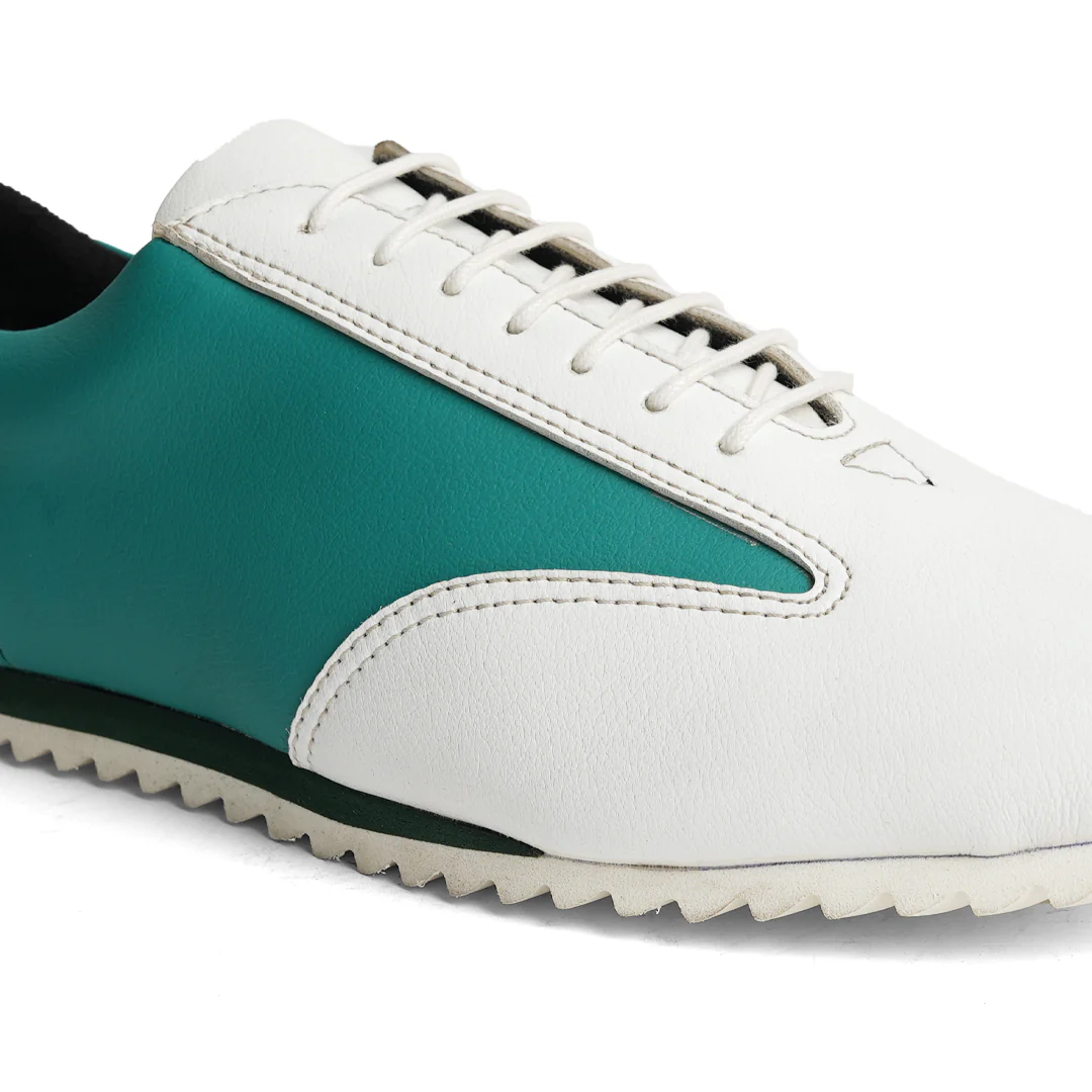 Monkstory Dual Colour Smart Sneakers - Teal Green & White - Image 6