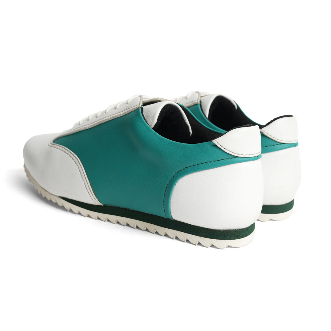 Monkstory Dual Colour Smart Sneakers - Teal Green & White - Image 7