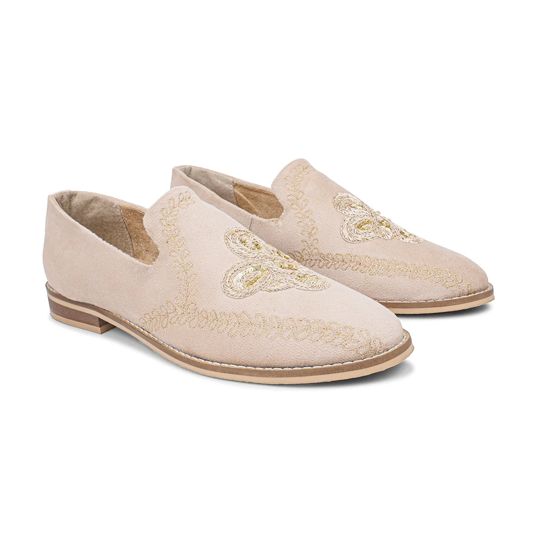Monkstory Embroidered Slip-ons - Beige - Image 8