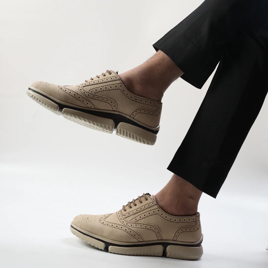 Monkstory Gravity Lift Ultra-Comfort Brogue Sneakers - Beige - Image 12