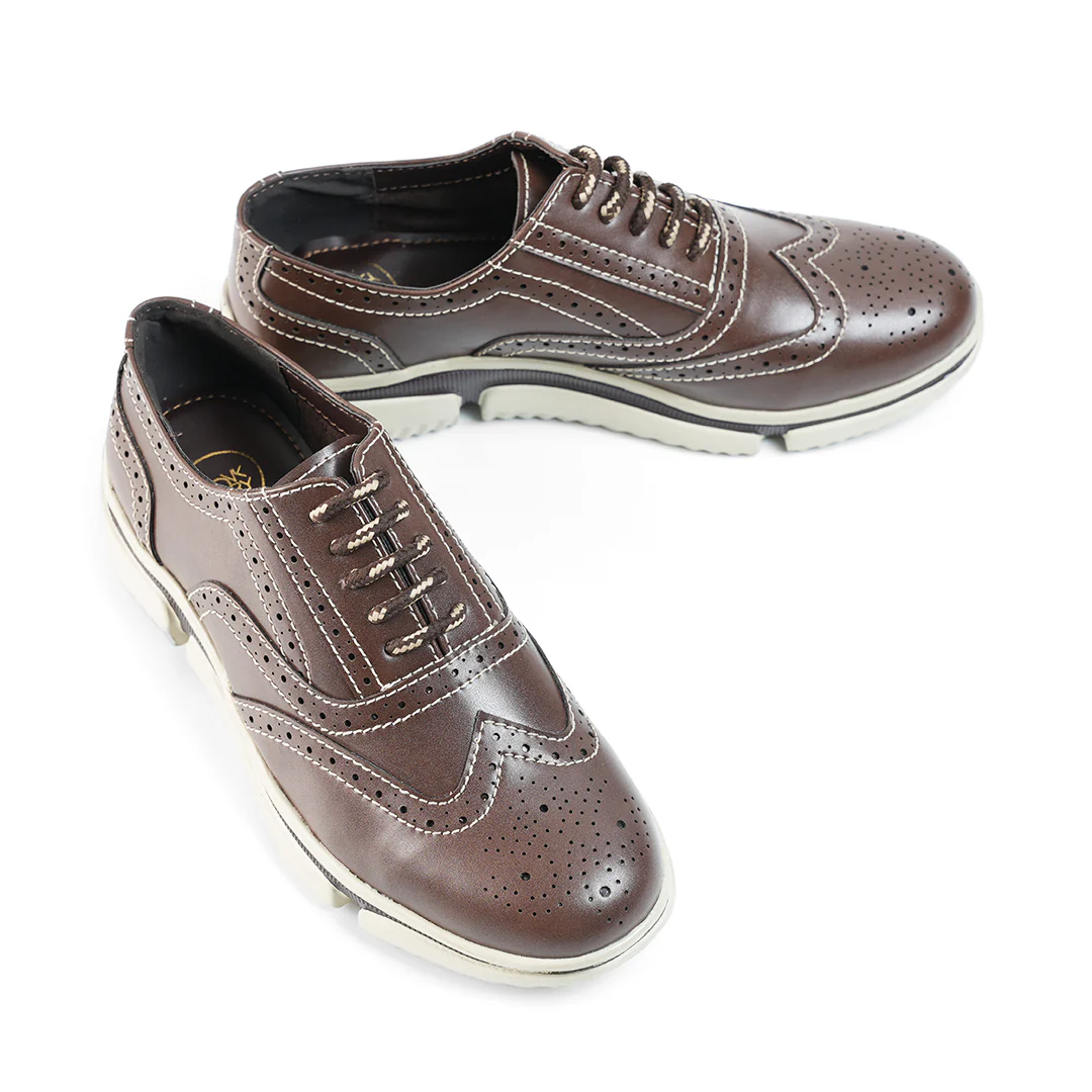 Monkstory Gravity Lift Ultra-Comfort Brogue Sneakers - Brown - Image 10