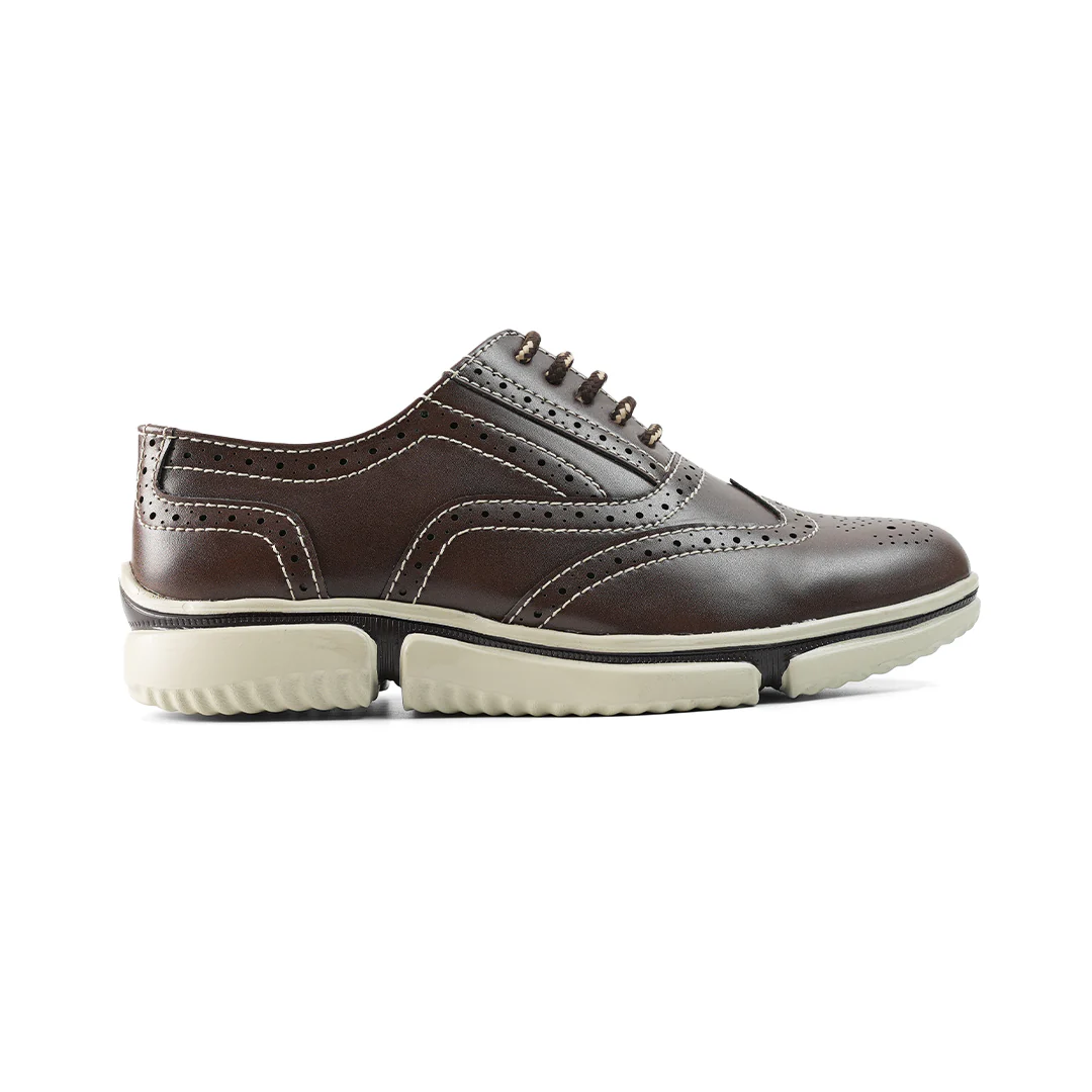 Monkstory Gravity Lift Ultra-Comfort Brogue Sneakers - Brown - Image 3