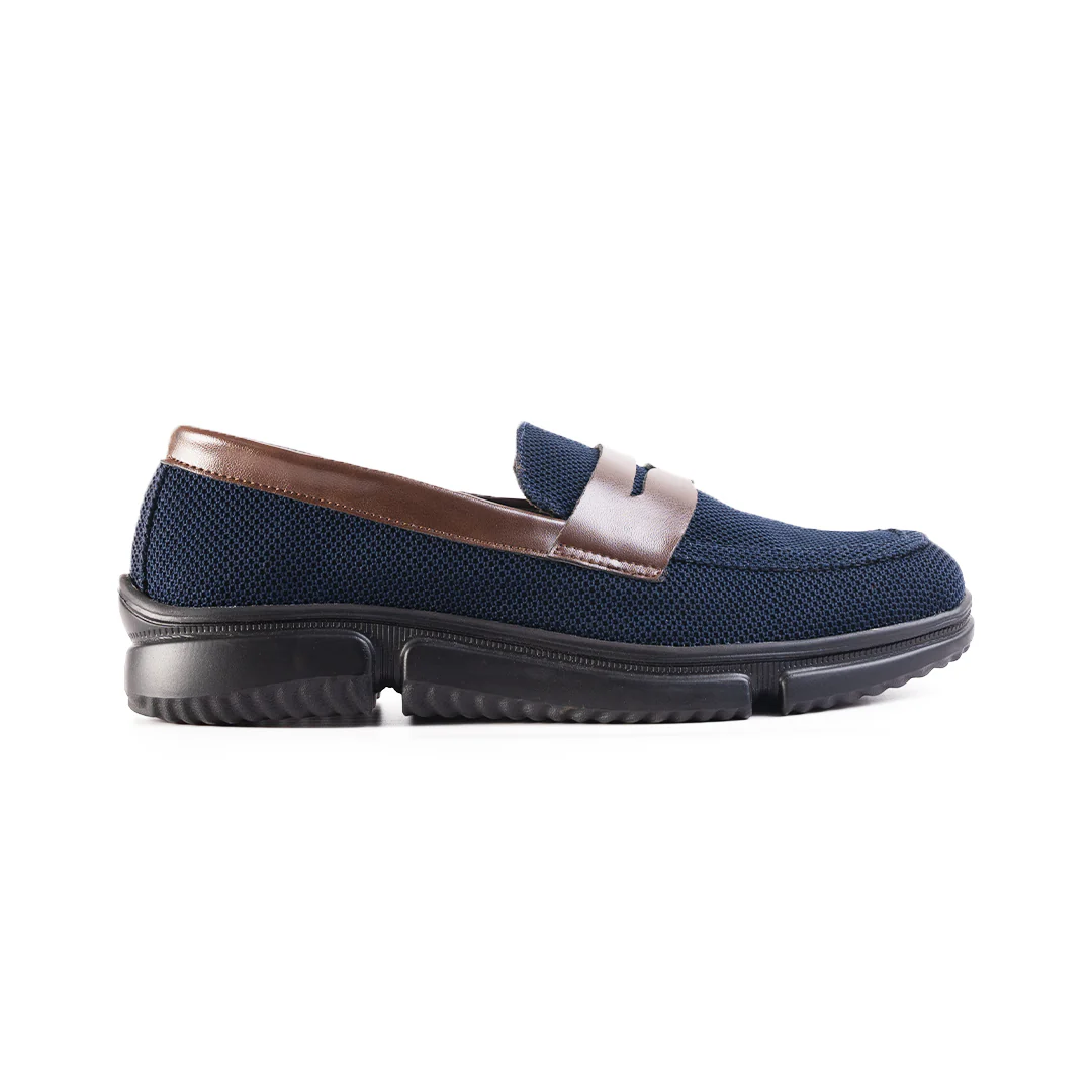 Monkstory Gravity Lift Supreme Comfort Mesh Slip-On Sneakers - Navy & Brown - Image 5