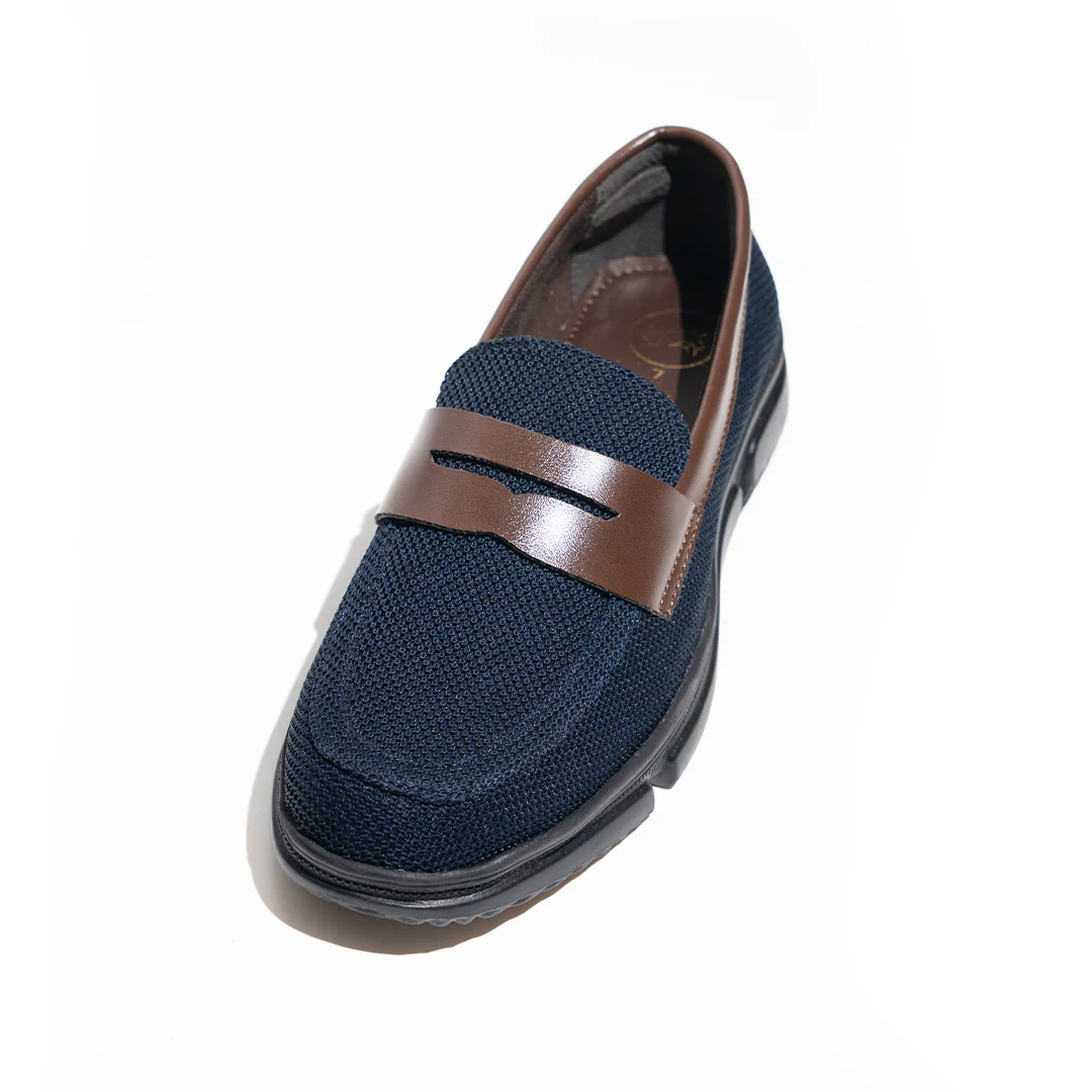 Monkstory Gravity Lift Supreme Comfort Mesh Slip-On Sneakers - Navy & Brown - Image 6