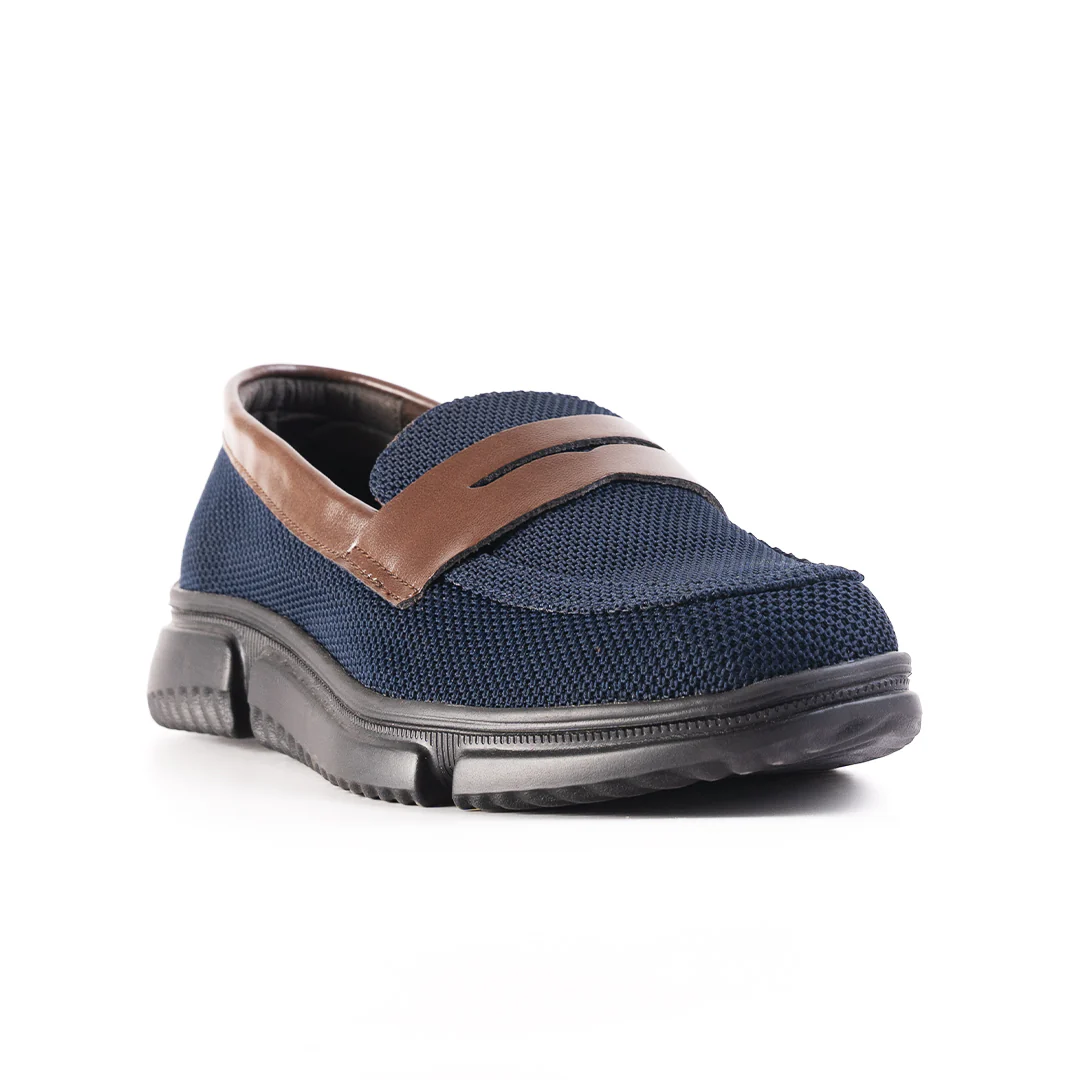 Monkstory Gravity Lift Supreme Comfort Mesh Slip-On Sneakers - Navy & Brown - Image 7