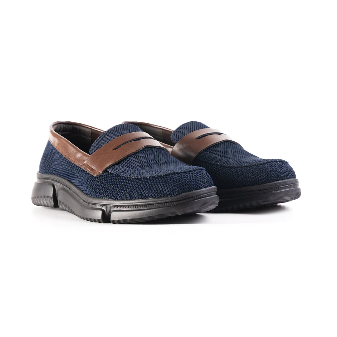 Monkstory Gravity Lift Supreme Comfort Mesh Slip-On Sneakers - Navy & Brown - Image 8