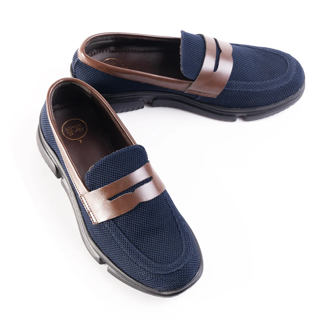 Monkstory Gravity Lift Supreme Comfort Mesh Slip-On Sneakers - Navy & Brown - Image 9