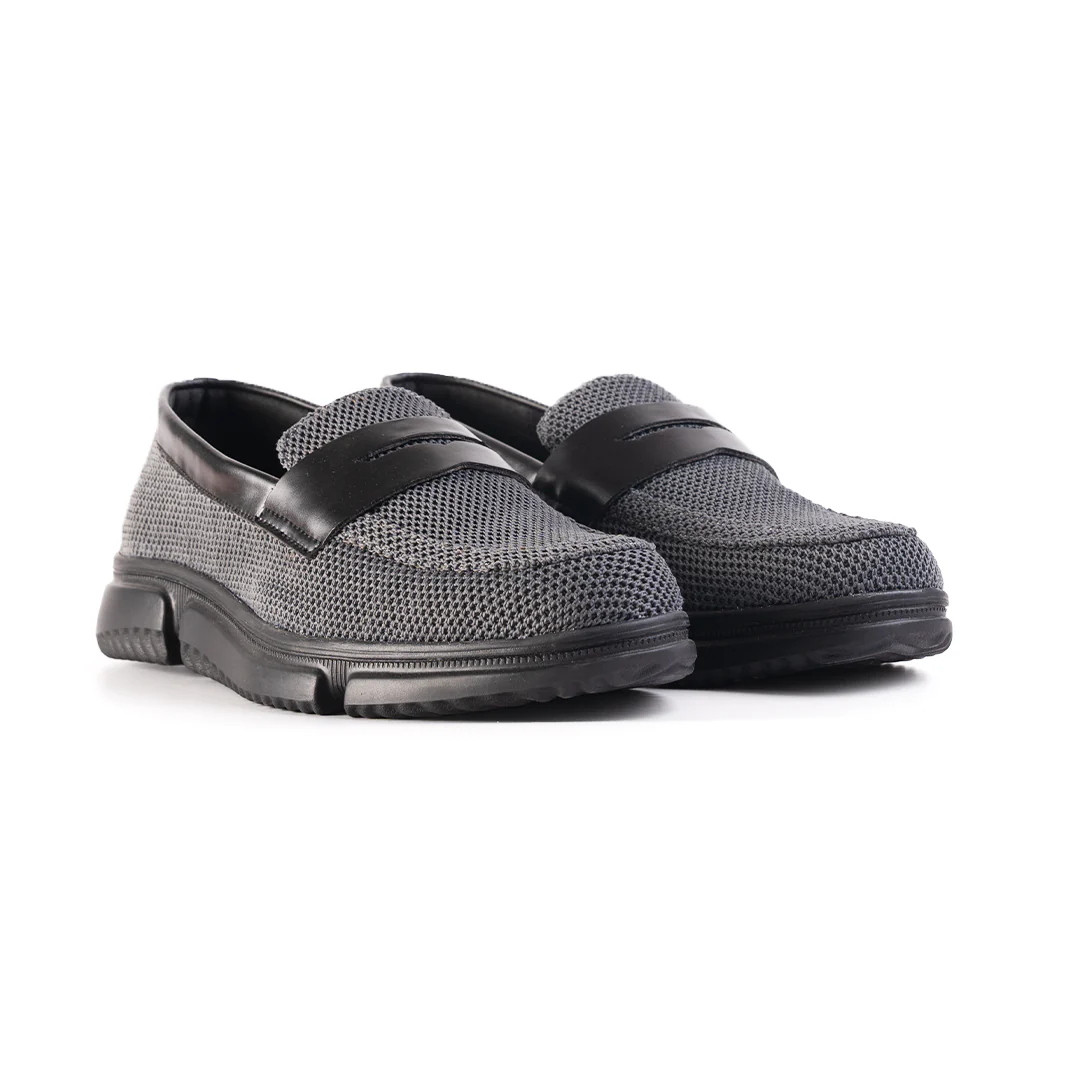 Monkstory Gravity Lift Supreme Comfort Mesh Slip-On Sneakers - Charcoal Grey & Black - Image 10