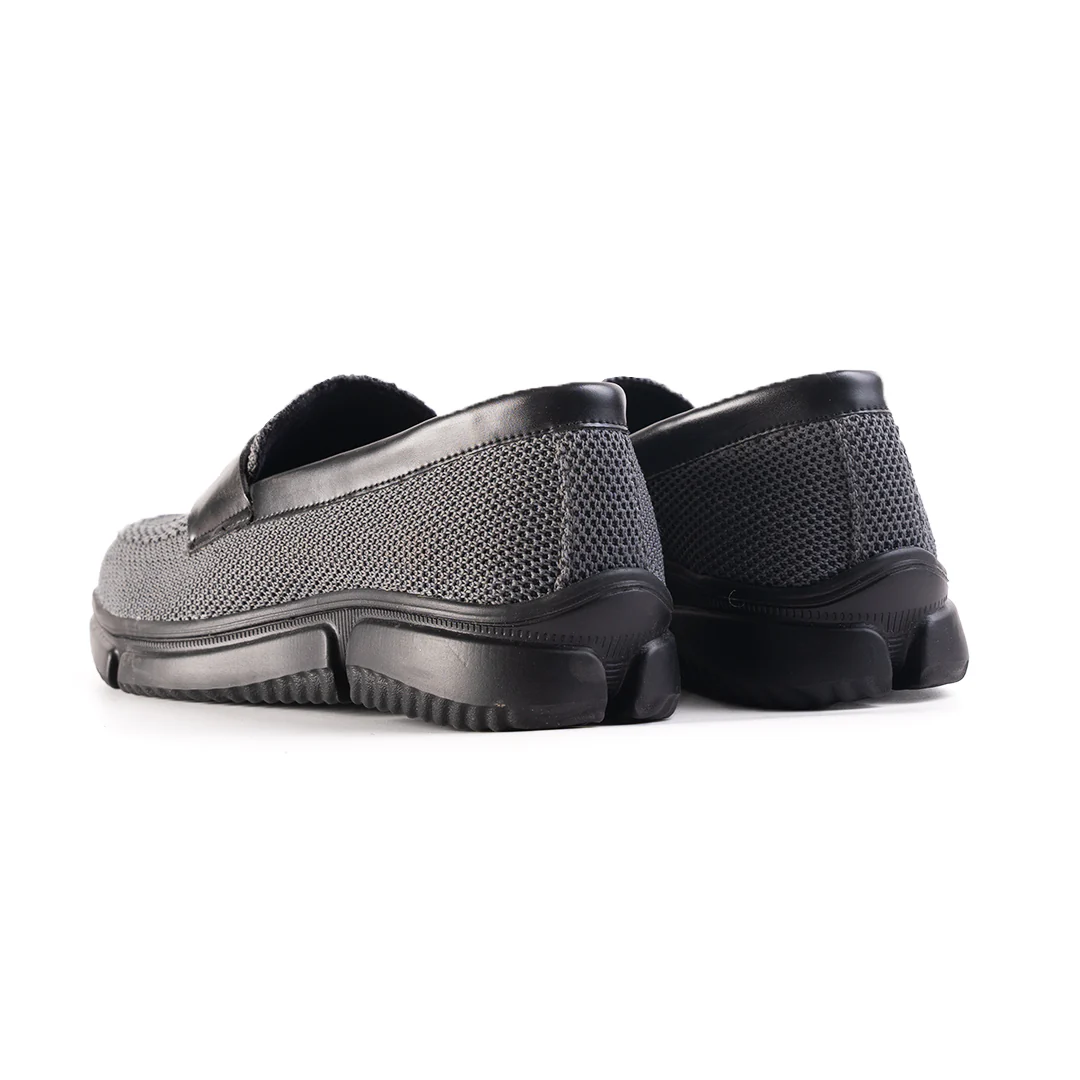 Monkstory Gravity Lift Supreme Comfort Mesh Slip-On Sneakers - Charcoal Grey & Black - Image 11