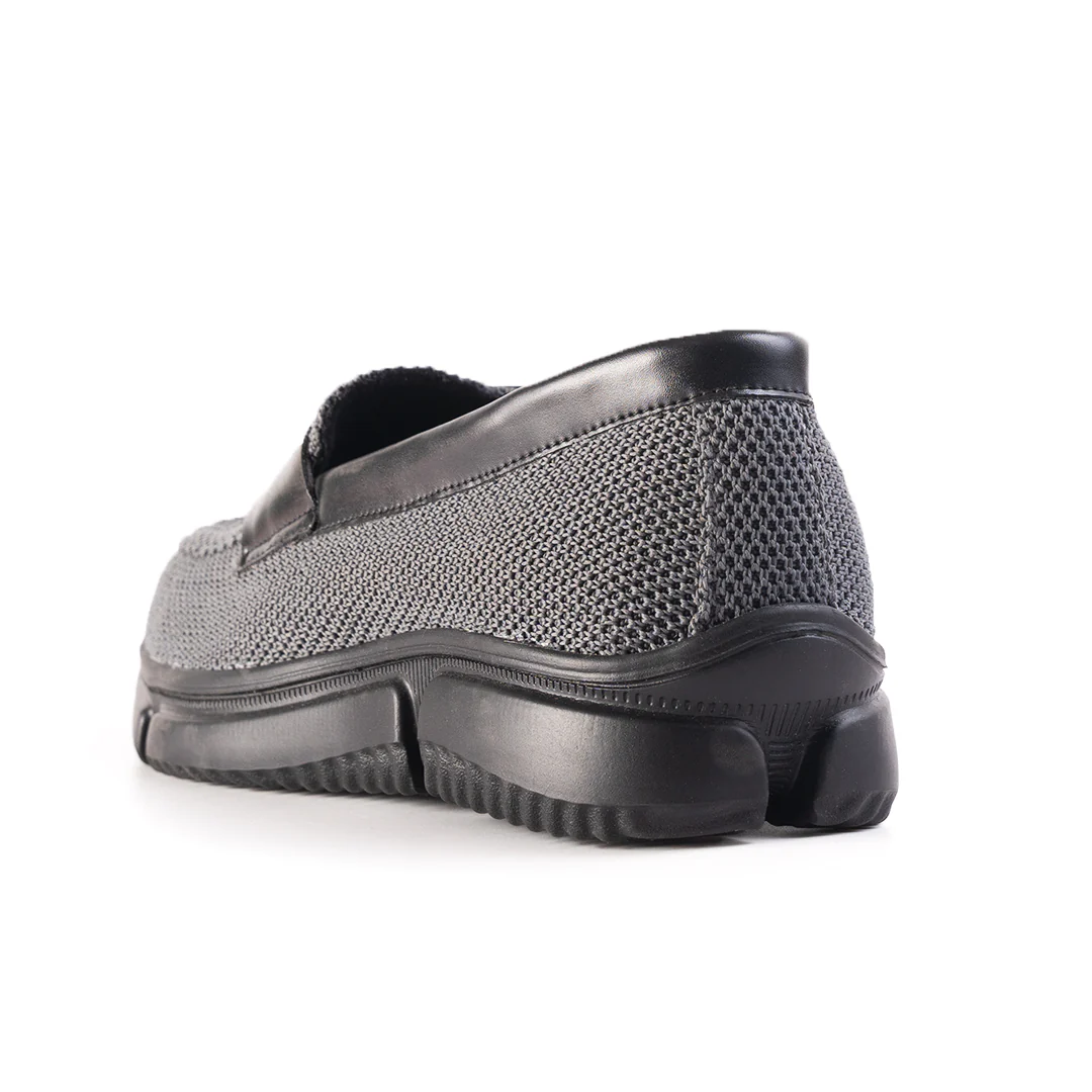 Monkstory Gravity Lift Supreme Comfort Mesh Slip-On Sneakers - Charcoal Grey & Black - Image 12