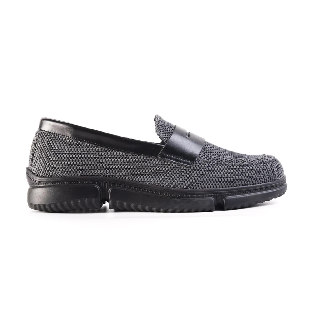 Monkstory Gravity Lift Supreme Comfort Mesh Slip-On Sneakers - Charcoal Grey & Black - Image 5