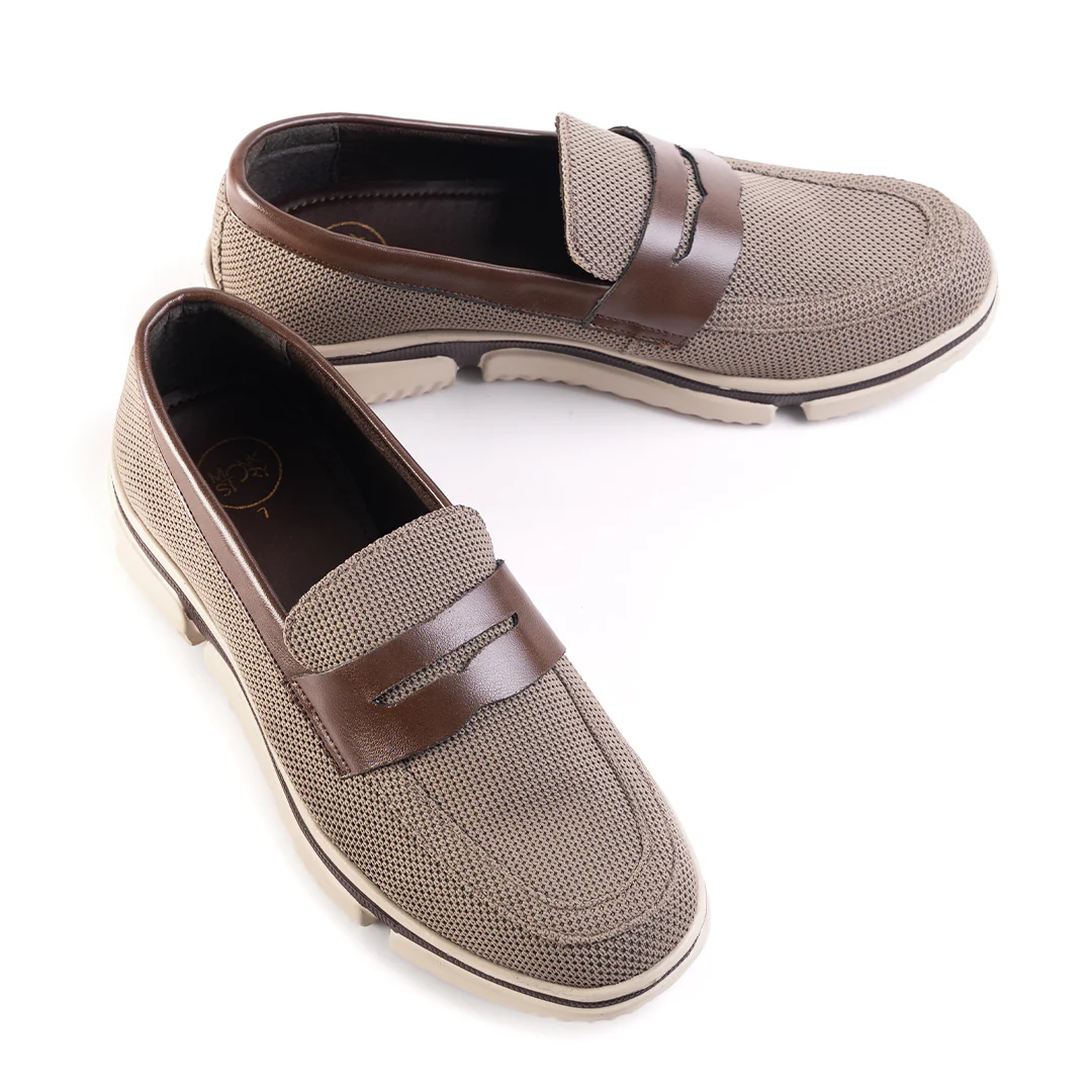 Monkstory Gravity Lift Supreme Comfort Mesh Slip-On Sneakers - Taupe Beige & Brown - Image 9