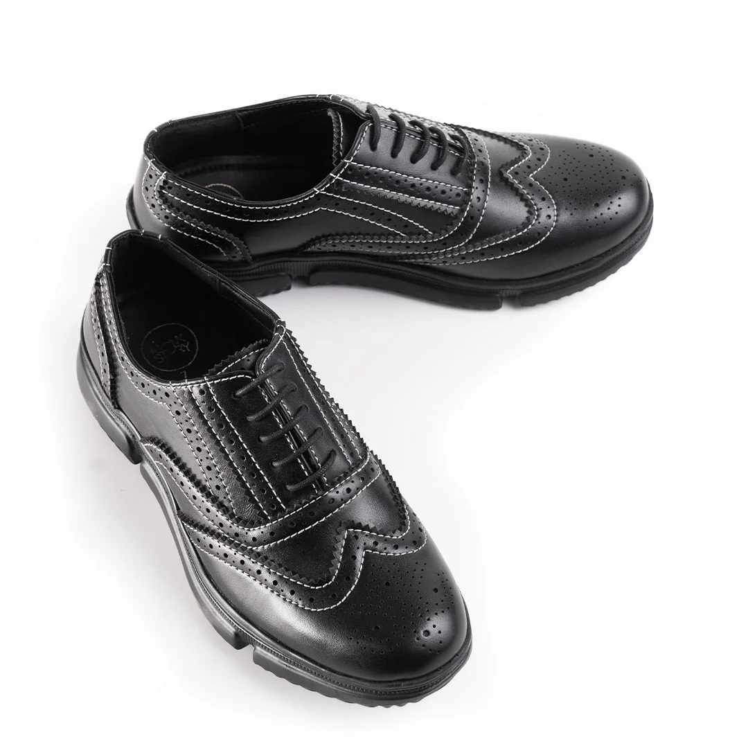 Monkstory Gravity Lift Ultra-Comfort Brogue Sneakers - Black - Image 11