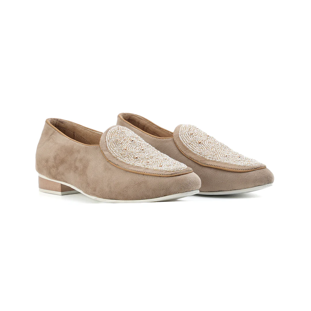 Monkstory Hand-Beaded Slip-ons - Beige - Image 10