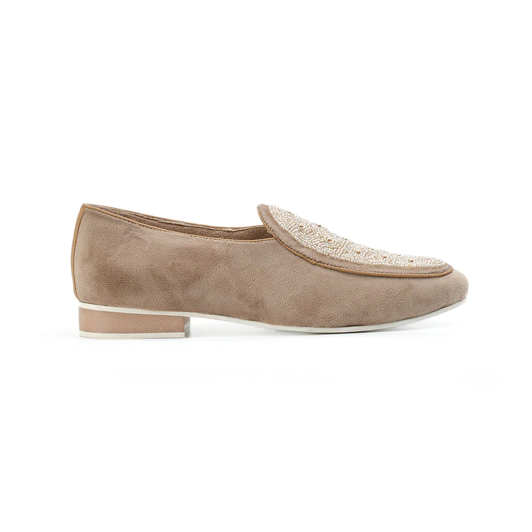 Monkstory Hand-Beaded Slip-ons - Beige - Image 5