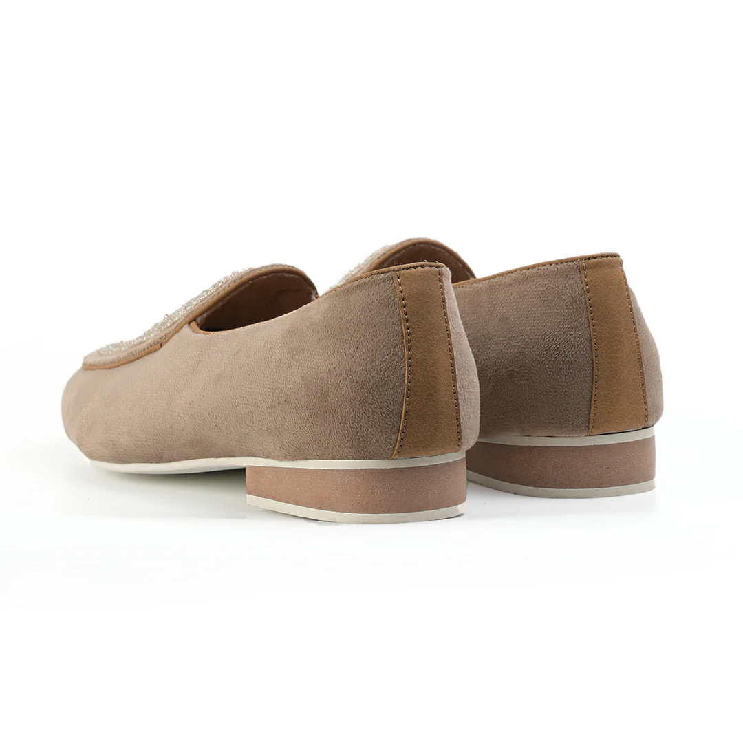 Monkstory Hand-Beaded Slip-ons - Beige - Image 8