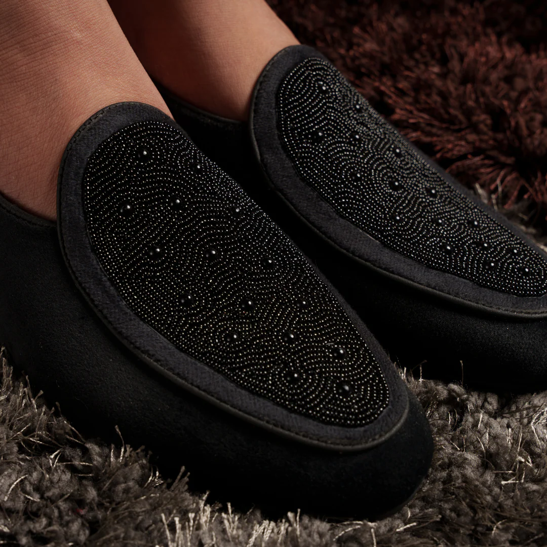 Monkstory Hand-Beaded Slip-ons - Black - Image 3