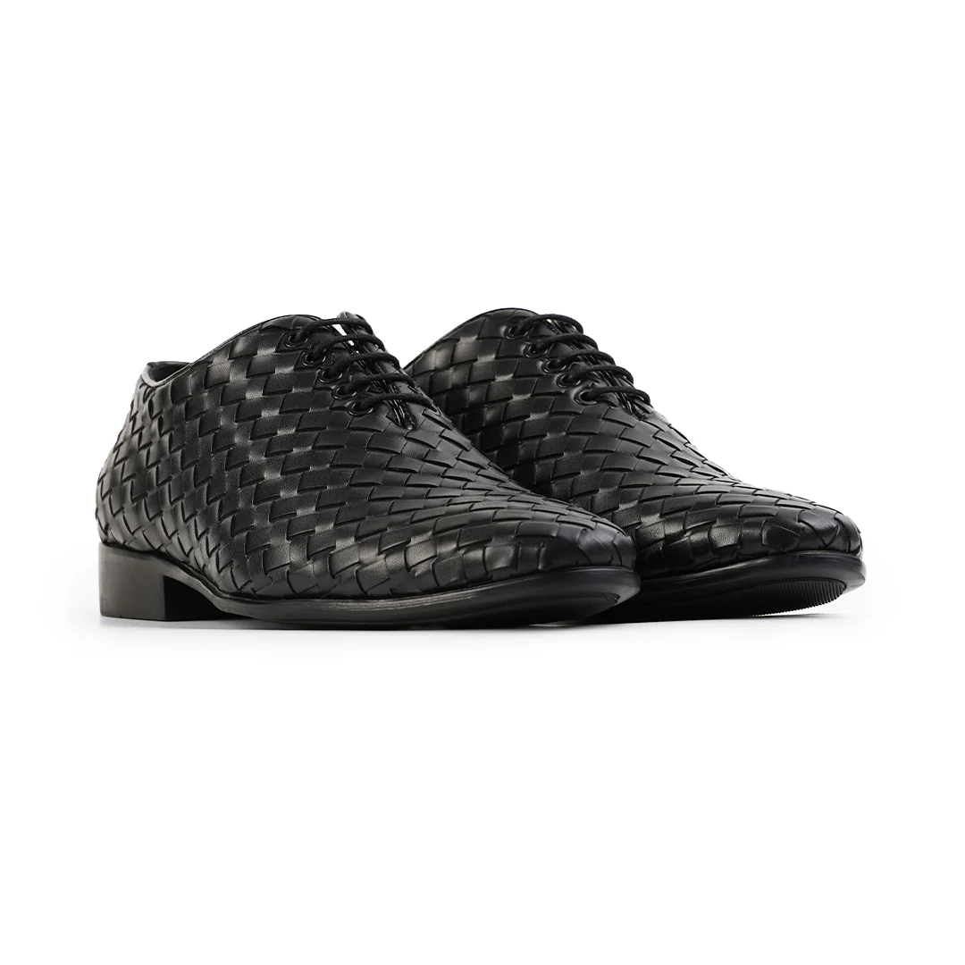 Monkstory Hand Woven Lace-Up Derbies - Black - Image 10