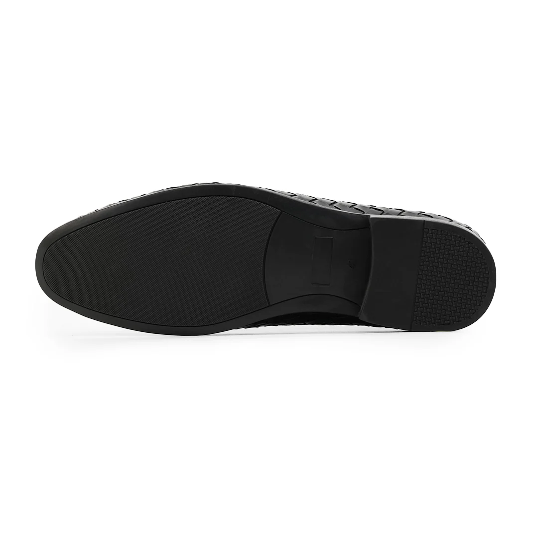 Monkstory Hand Woven Lace-Up Derbies - Black - Image 12
