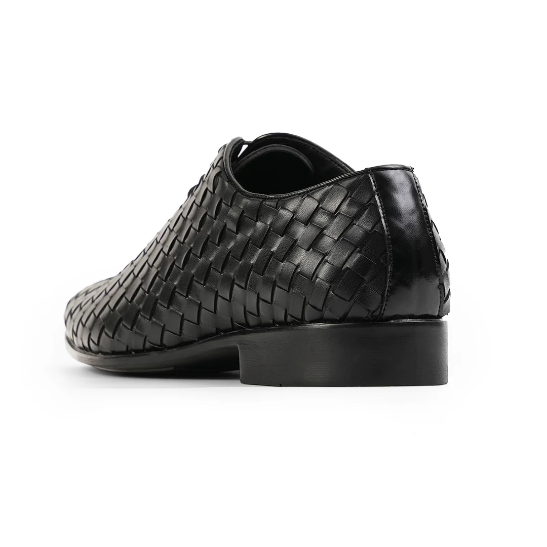Monkstory Hand Woven Lace-Up Derbies - Black - Image 9