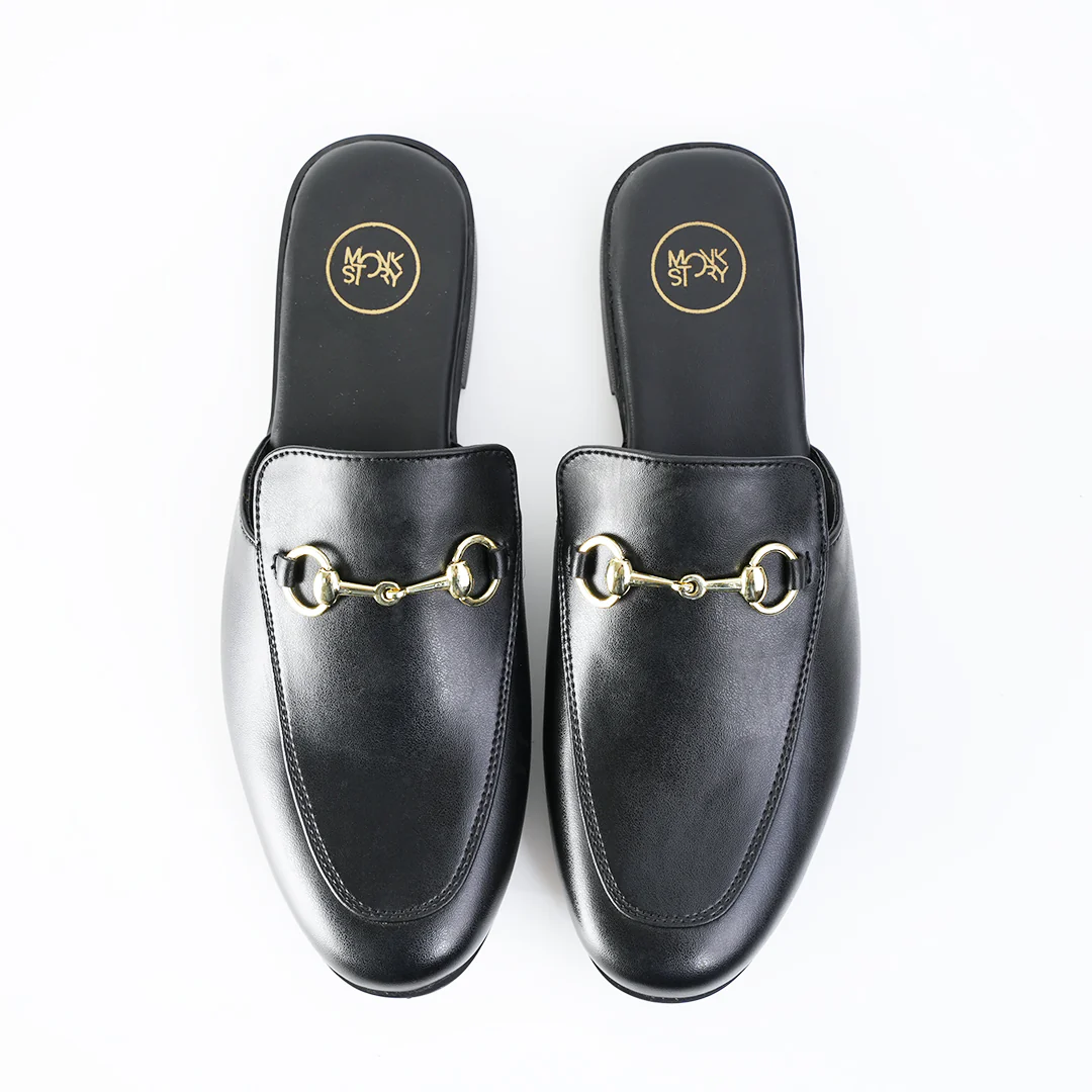 Monkstory Horsebit Classic Mules - Black - Image 6