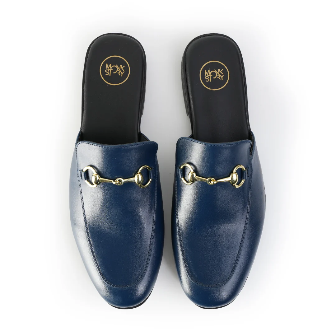 Monkstory Horsebit Classic Mules - Blue - Image 6