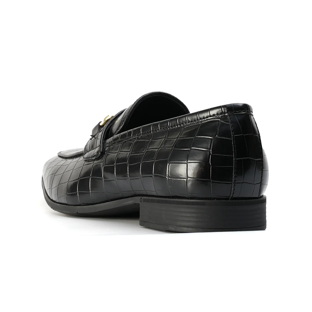 Monkstory Horsebit Croc-Effect Slip-Ons - Black - Image 4