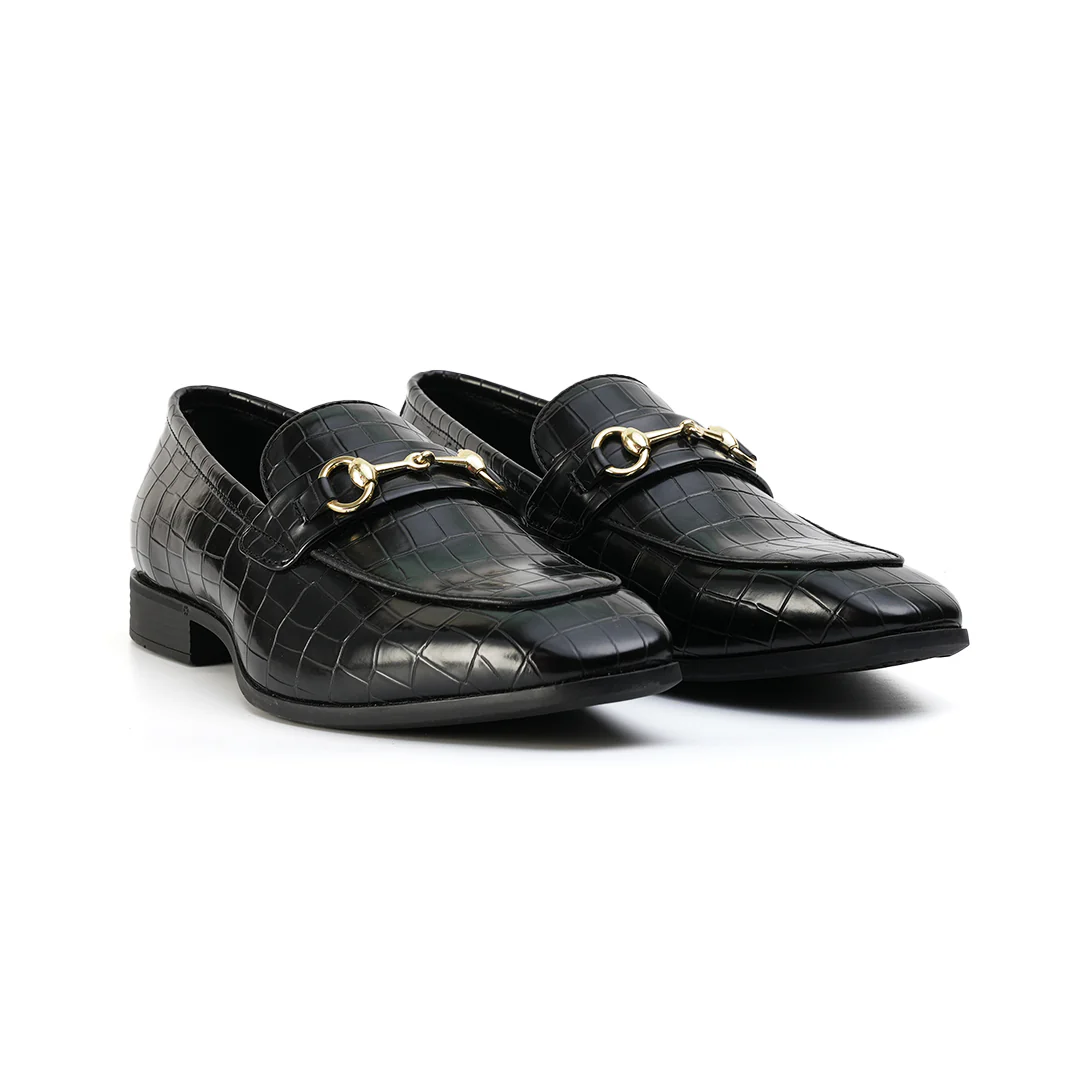 Monkstory Horsebit Croc-Effect Slip-Ons - Black - Image 5
