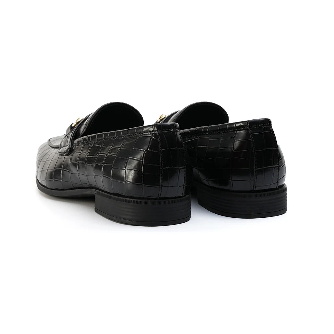 Monkstory Horsebit Croc-Effect Slip-Ons - Black - Image 6