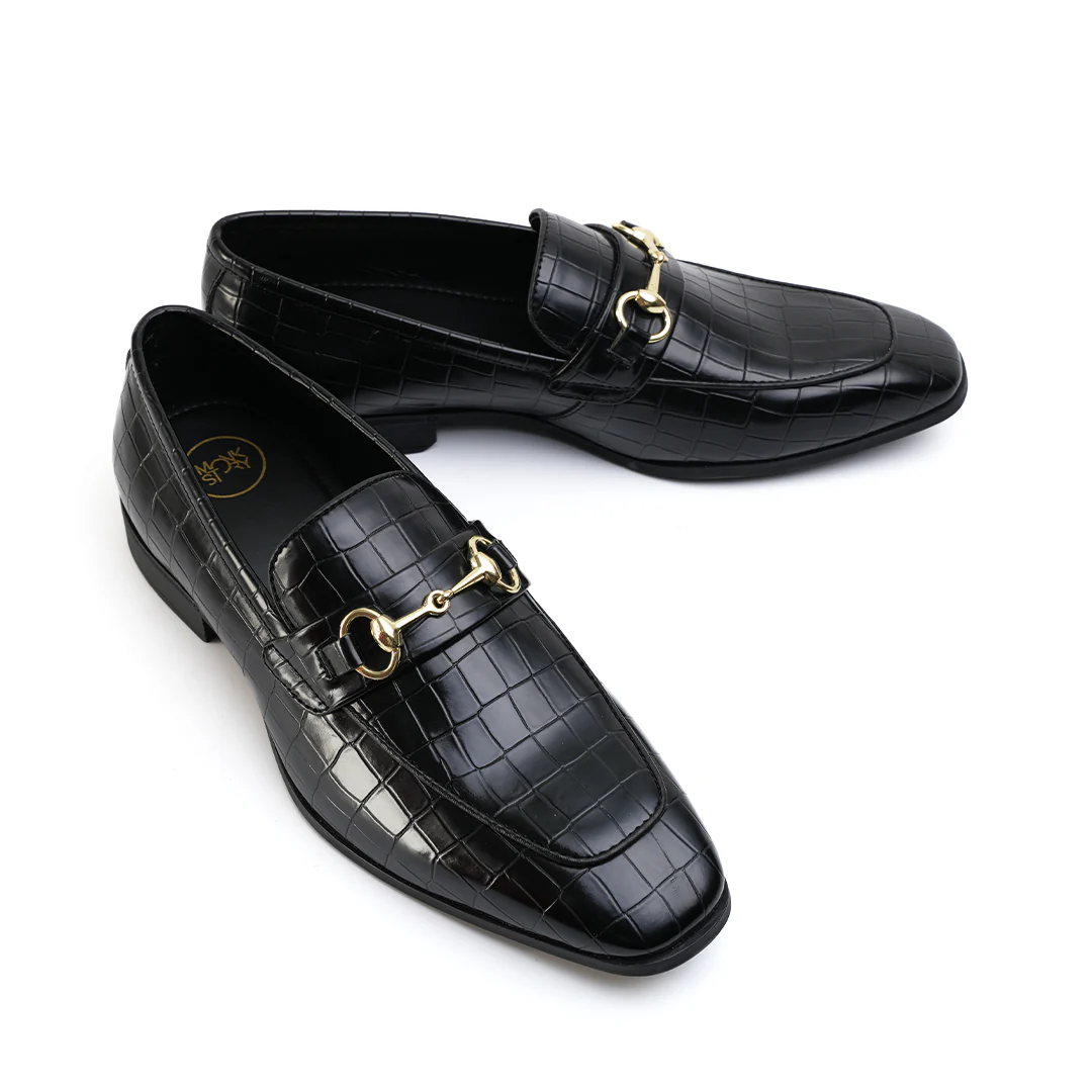 Monkstory Horsebit Croc-Effect Slip-Ons - Black - Image 7