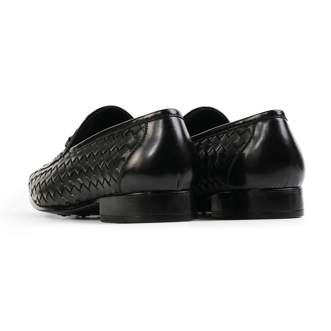 Monkstory Horsebit Smart Hand Woven Slip-Ons – Black - Image 11