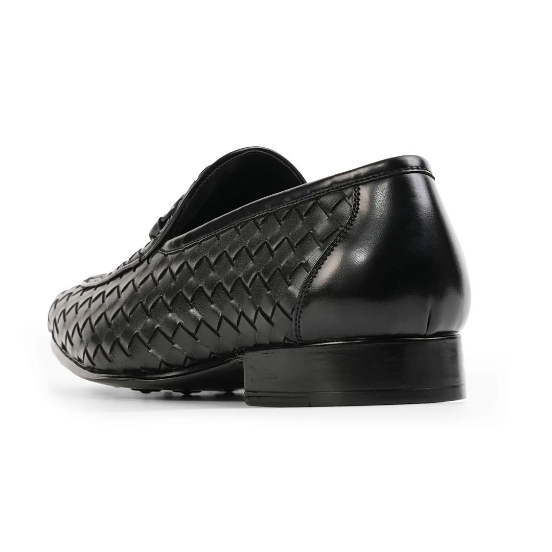Monkstory Horsebit Smart Hand Woven Slip-Ons – Black - Image 9