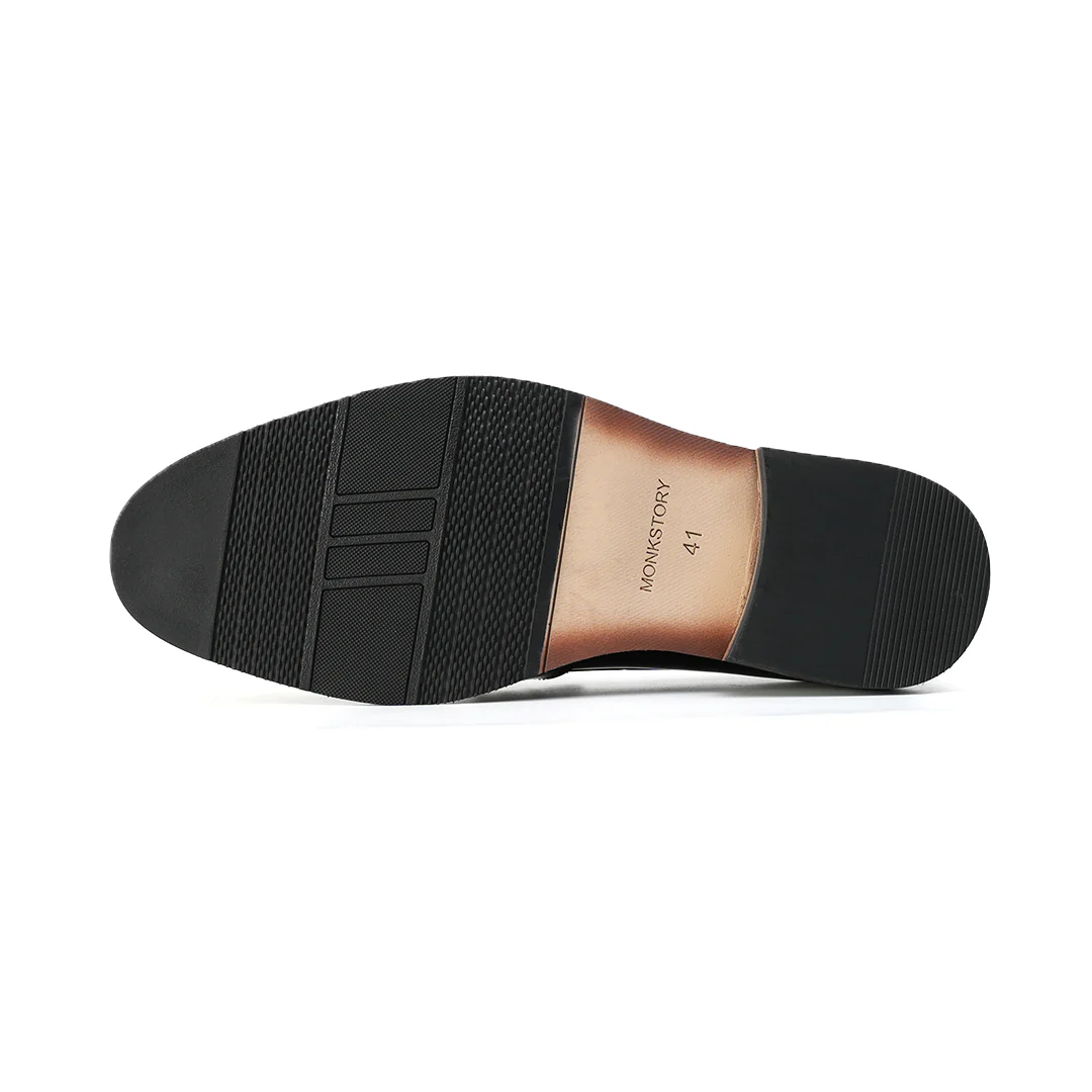 Monkstory Horsebit Tasseled Patent Slip-Ons - Black - Image 8