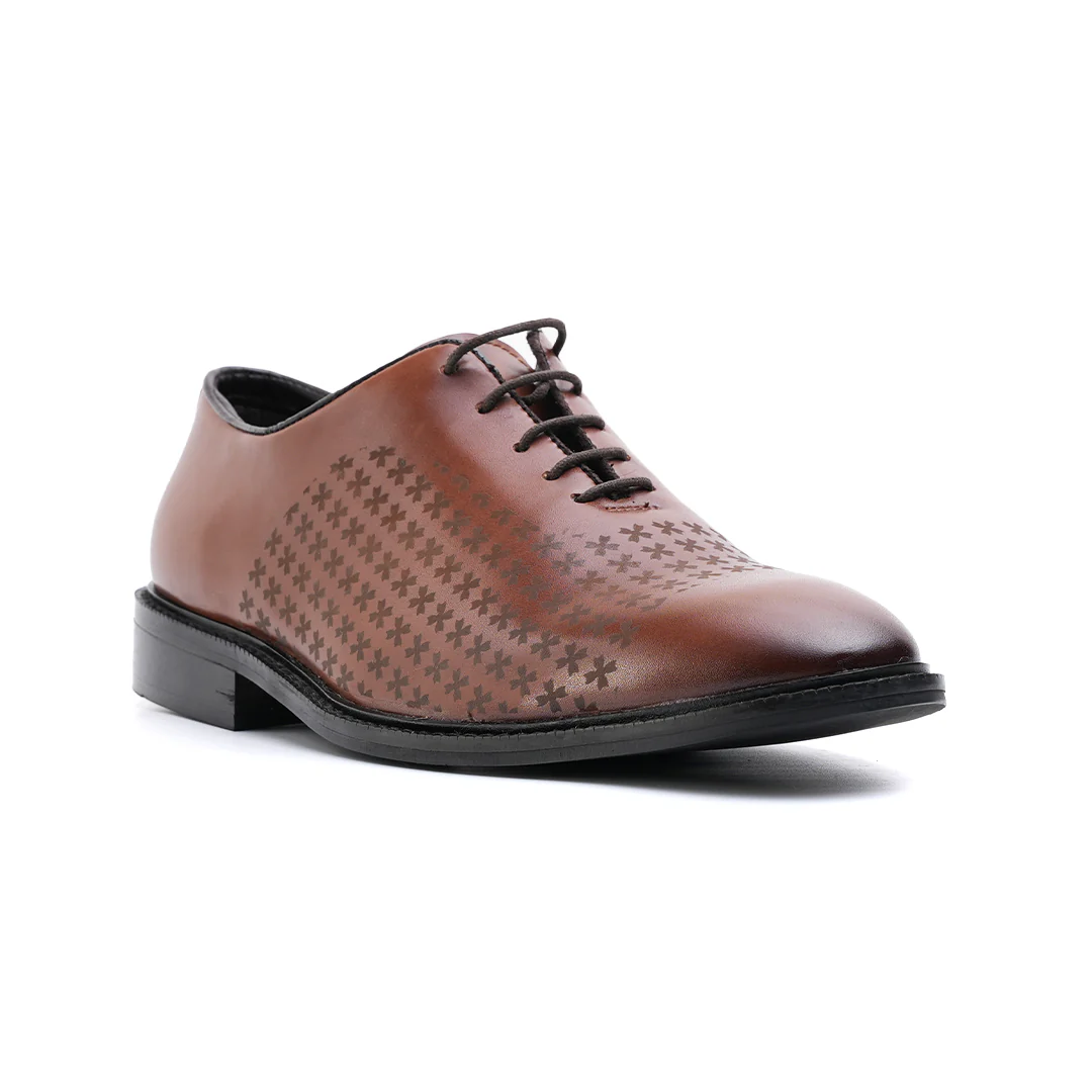 Monkstory Laser-Etched Oxford Lace-ups - Brown - Image 4