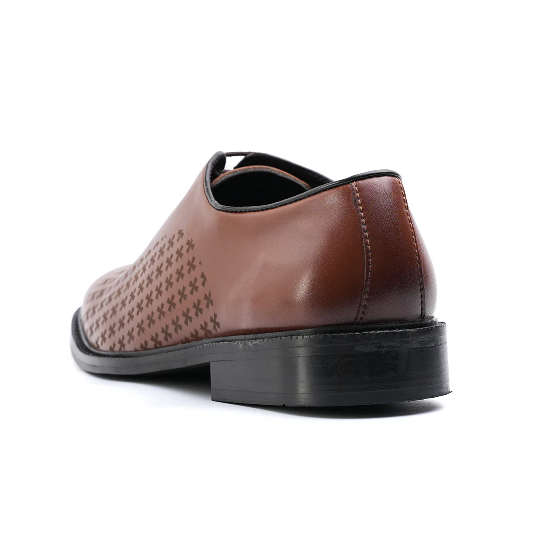 Monkstory Laser-Etched Oxford Lace-ups - Brown - Image 5