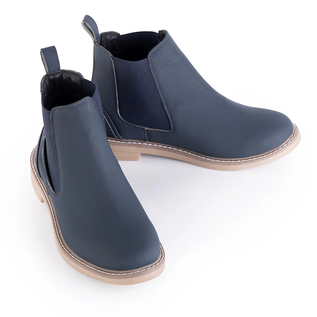 Monkstory Modern Chelsea Boots - Matte Blue - Image 4