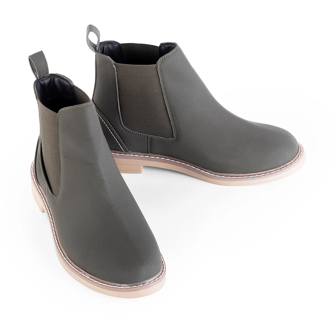 Monkstory Modern Chelsea Boots - Matte Olive - Image 4