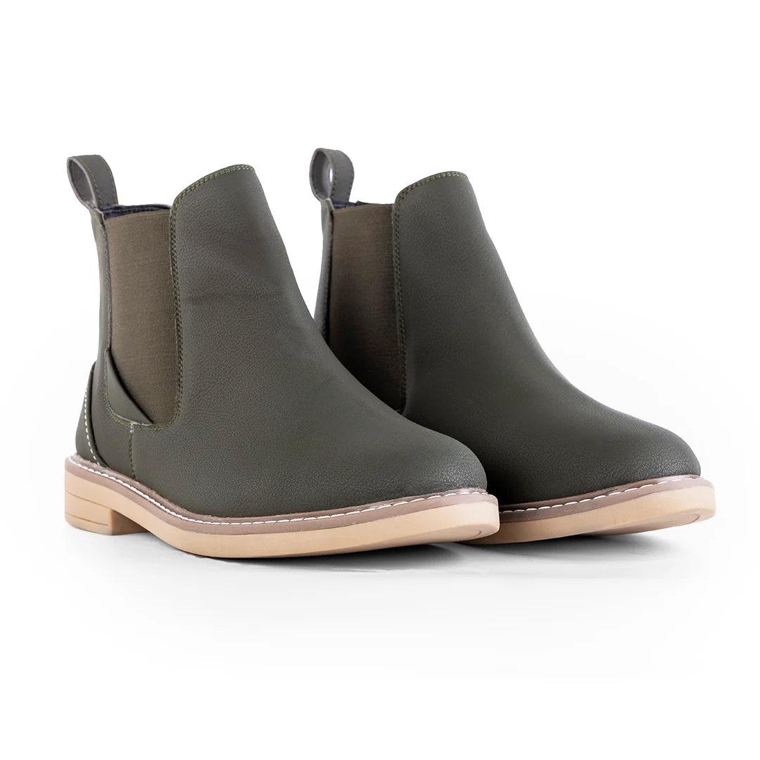 Monkstory Modern Chelsea Boots - Matte Olive - Image 5