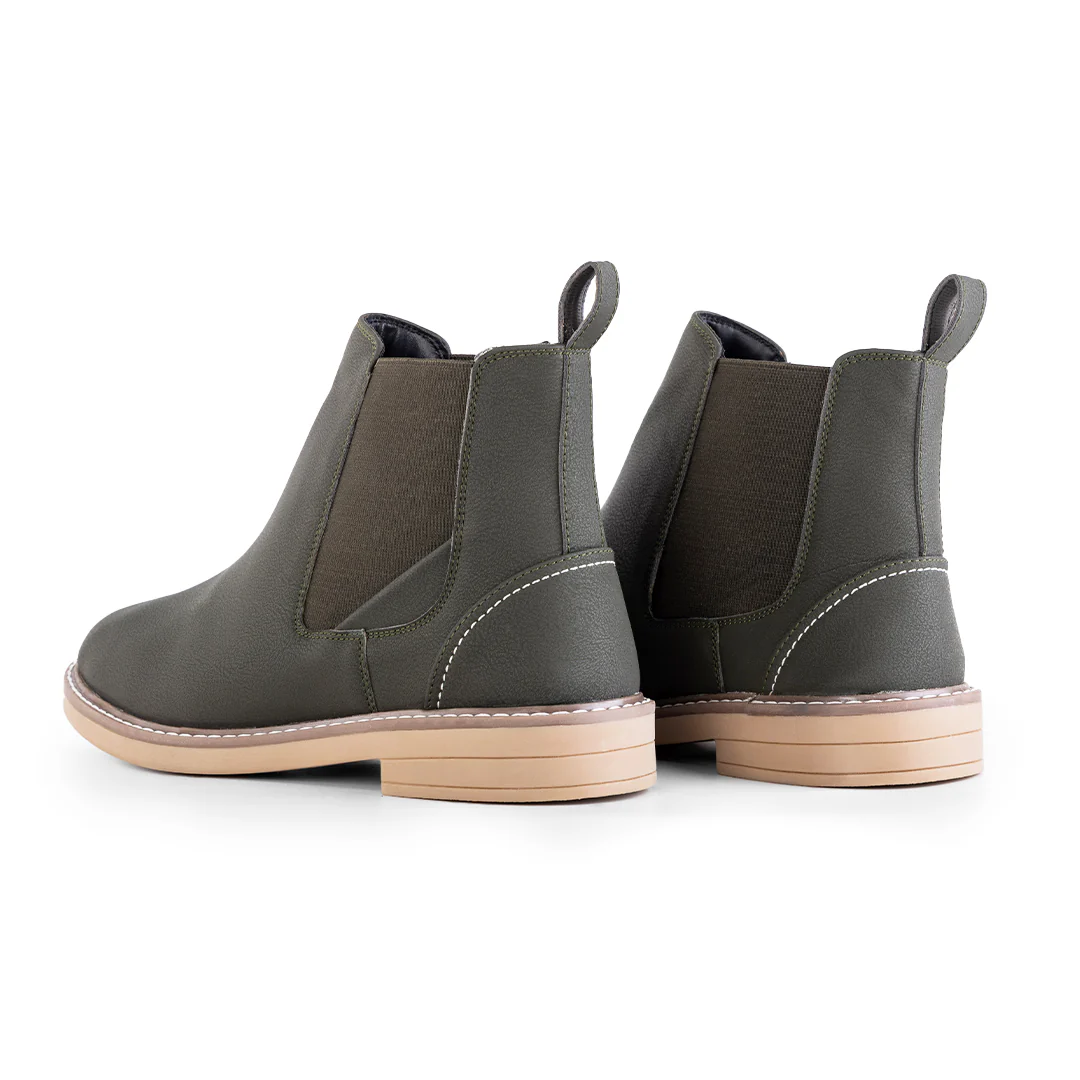 Monkstory Modern Chelsea Boots - Matte Olive - Image 6