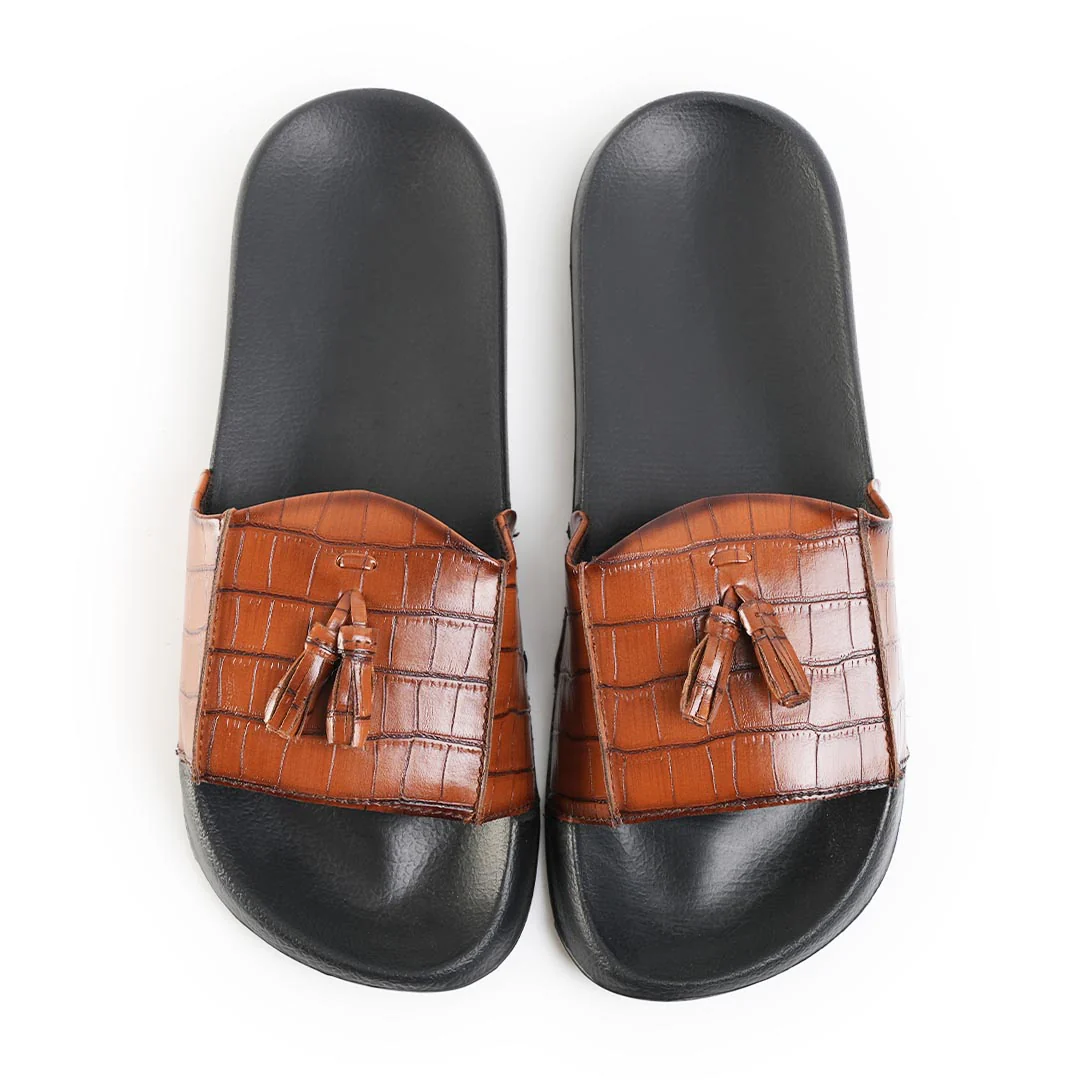 Monkstory Old Money Tassel Sliders - Tan - Image 3