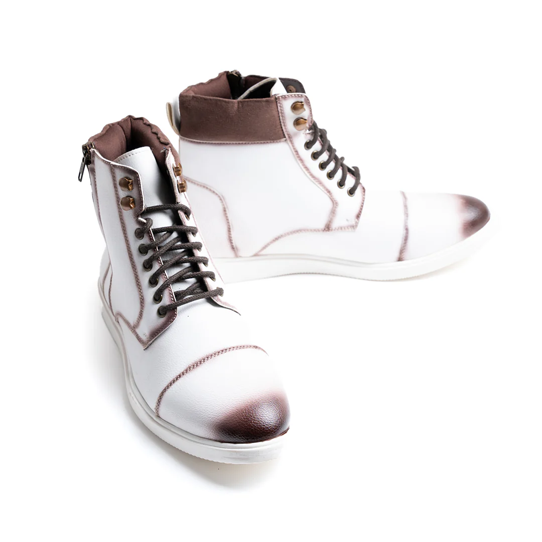 Monkstory Ombre High-Top Boots - White - Image 3