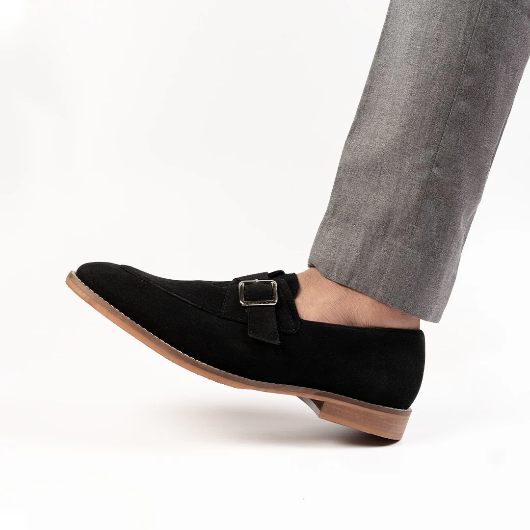 Monkstory Rustic Buckle Slip-Ons - Black - Image 2