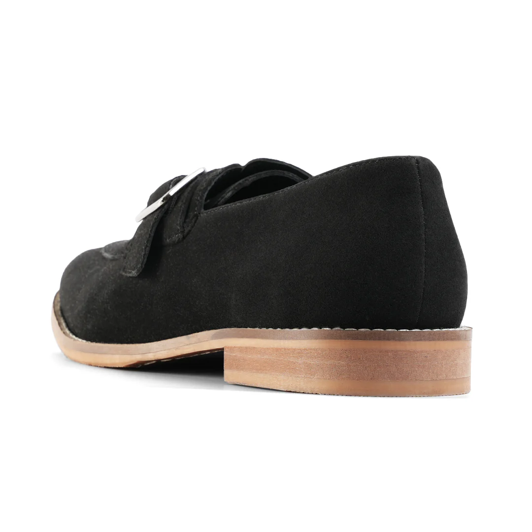Monkstory Rustic Buckle Slip-Ons - Black - Image 6