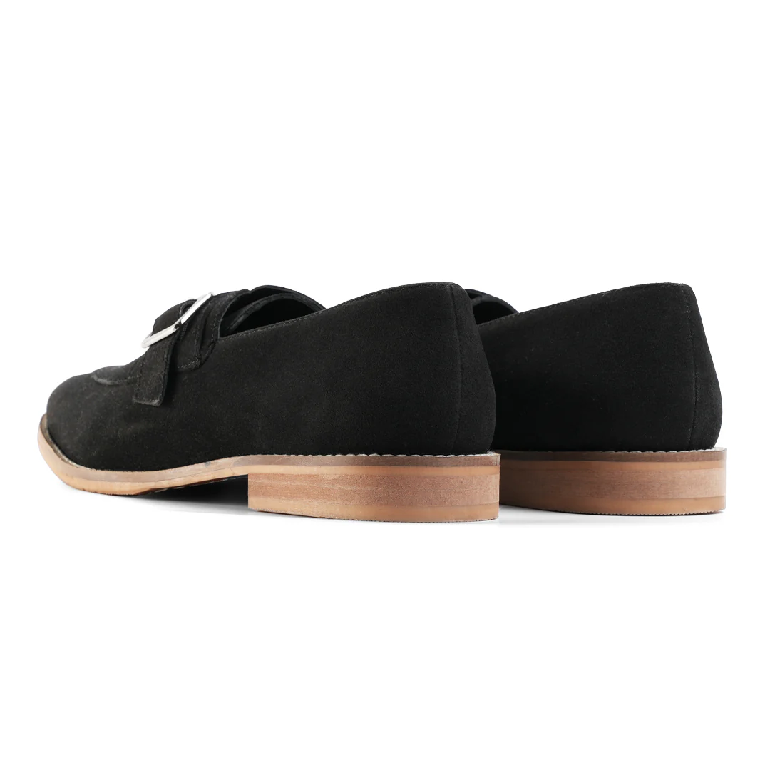 Monkstory Rustic Buckle Slip-Ons - Black - Image 7