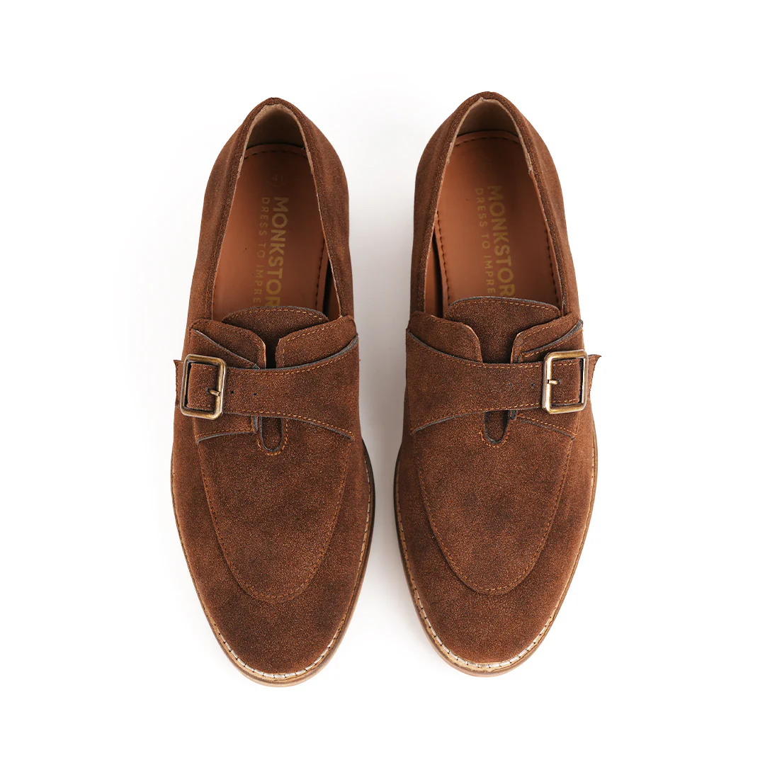 Monkstory Rustic Buckle Slip-Ons - Brown - Image 11